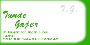 tunde gajer business card